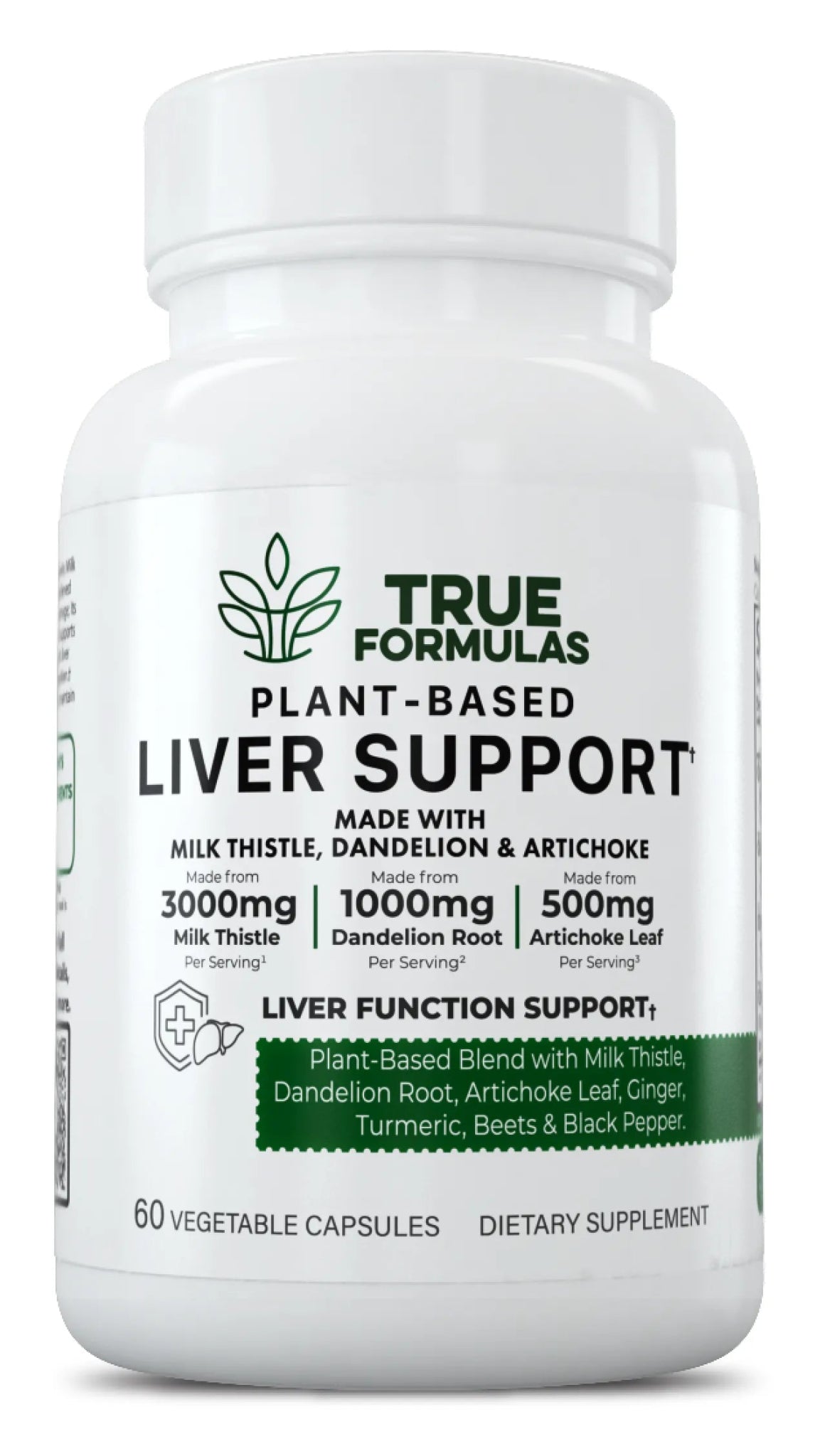 Plant - Based Liver Support Capsules with Organic Milk Thistle - True Formulas