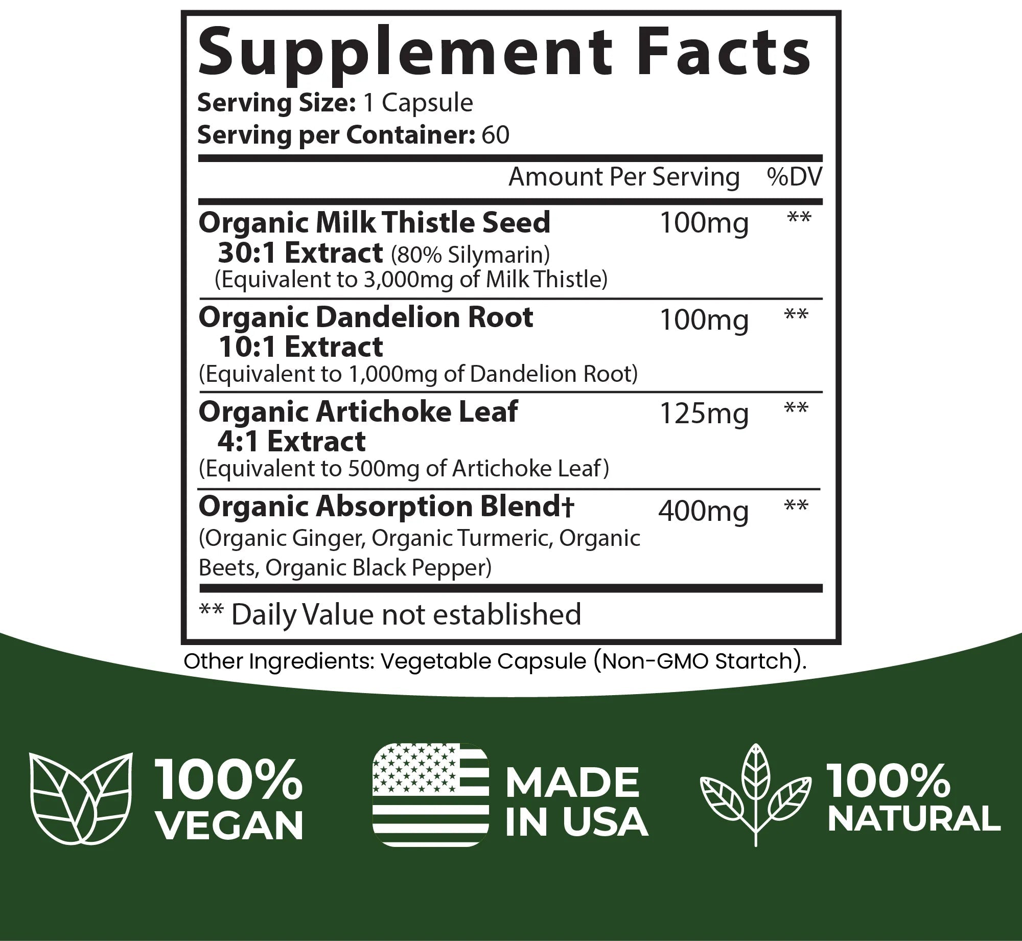 Plant - Based Liver Support Capsules with Organic Milk Thistle - True Formulas