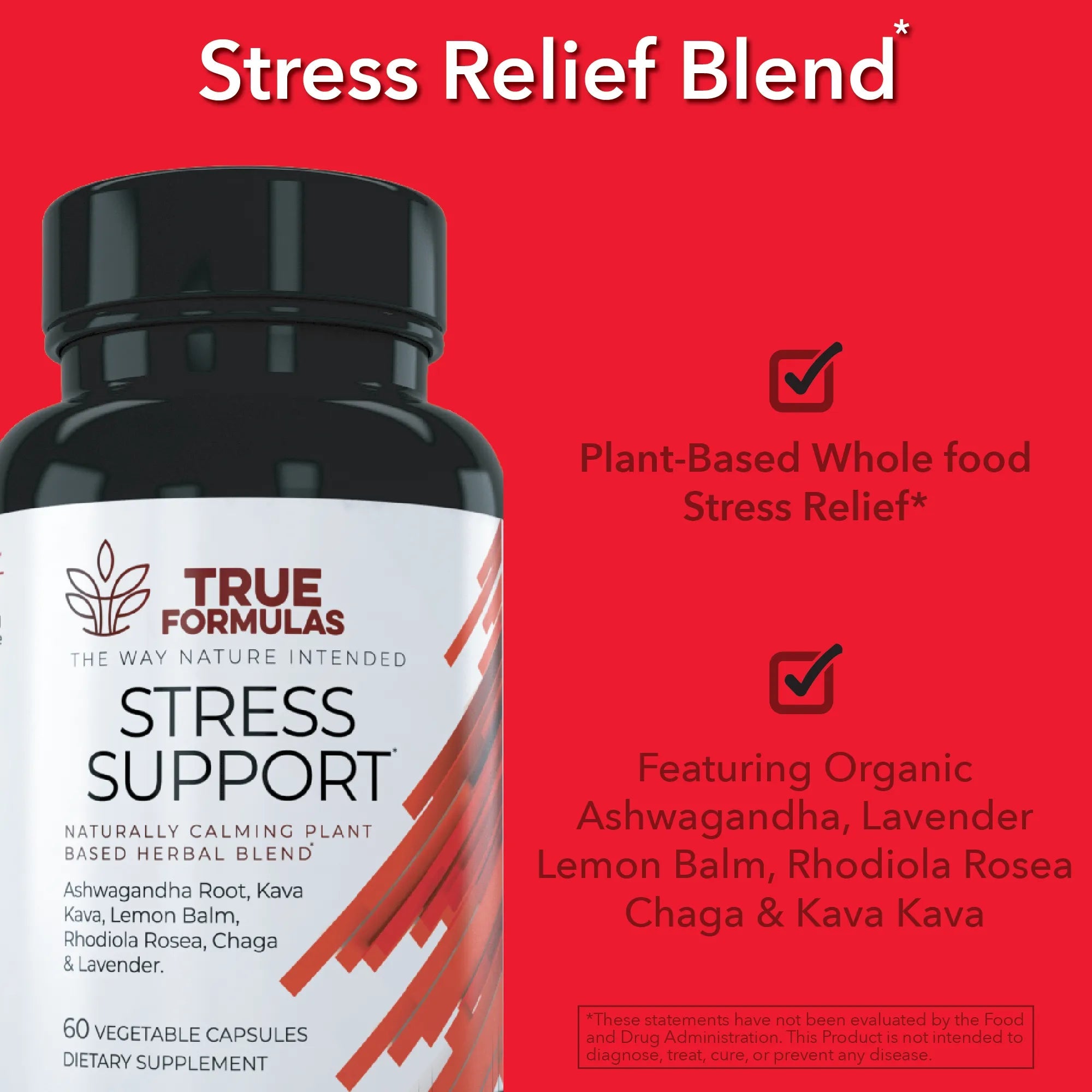 Plant - Based Stress Support Capsules - True Formulas