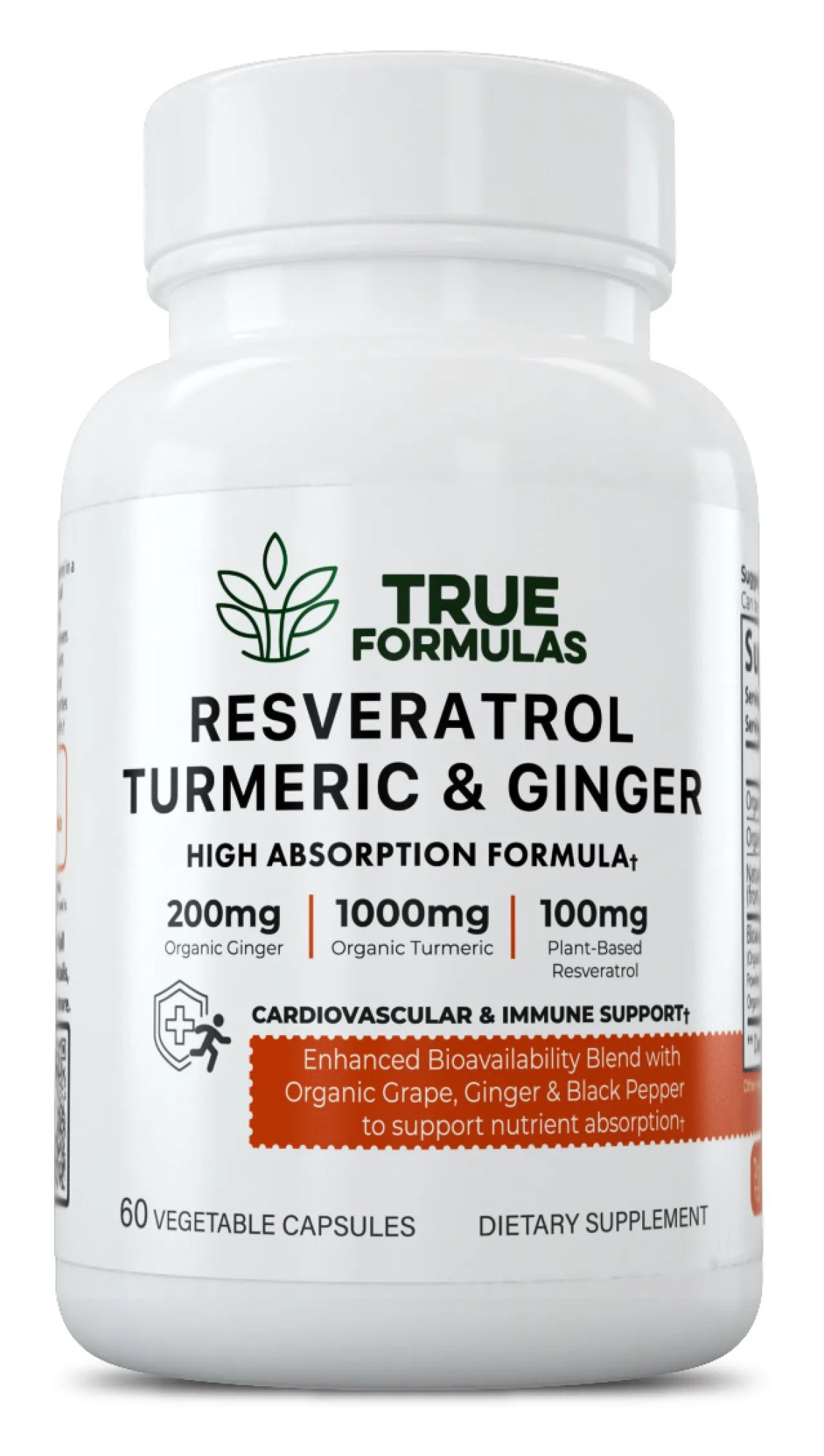 Turmeric with Resveratrol & Ginger Capsules - True Formulas