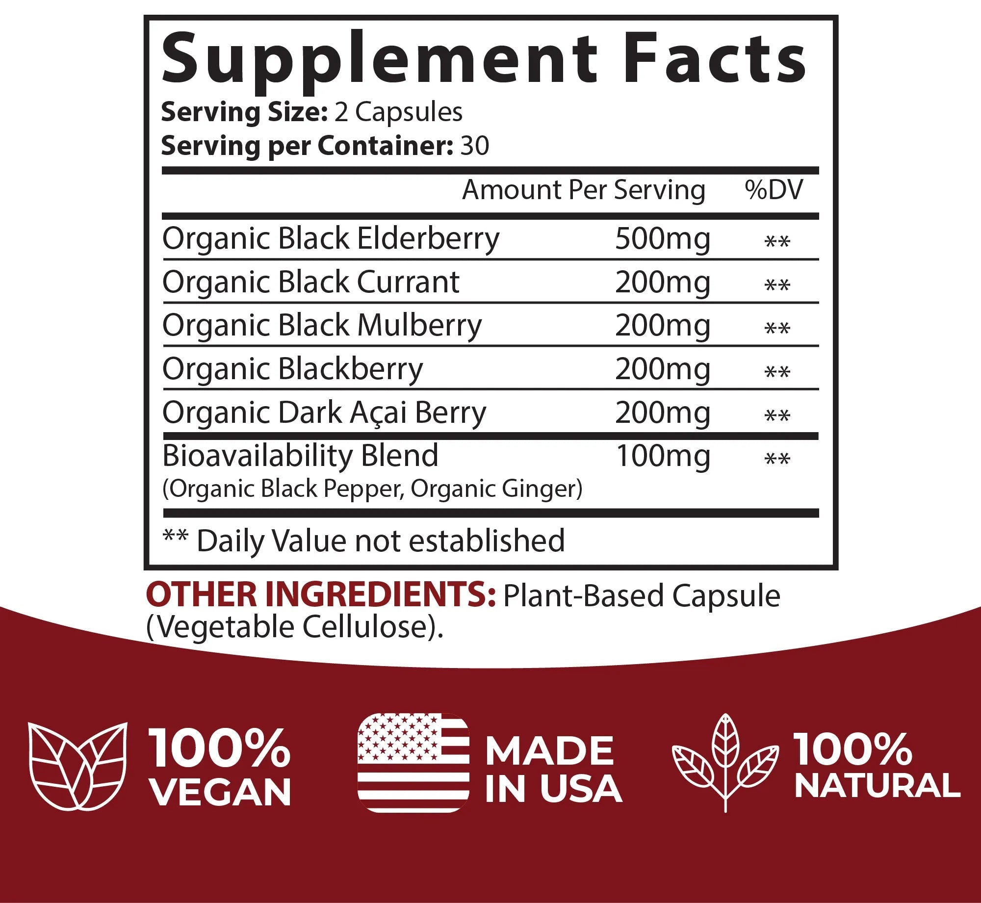 Whole food Elderberry & Dark Berry Blend - True Formulas