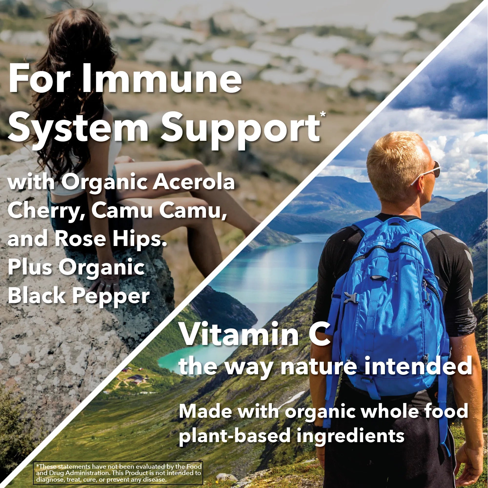 Whole food Vitamin C from Acerola Cherry, Camu Camu & Rose Hips - True Formulas