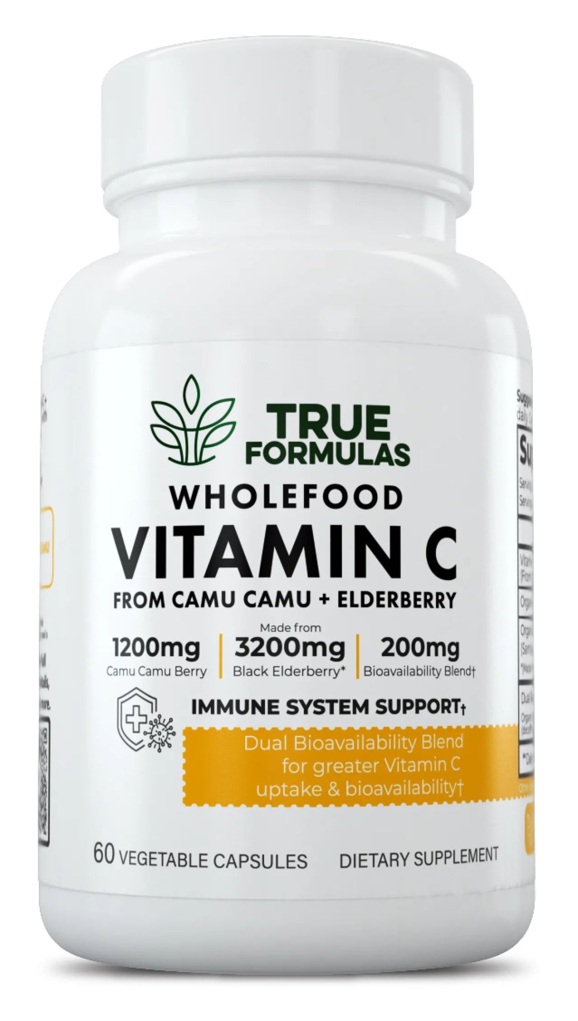 Wholefood Vitamin C + Elderberry Capsules - True Formulas